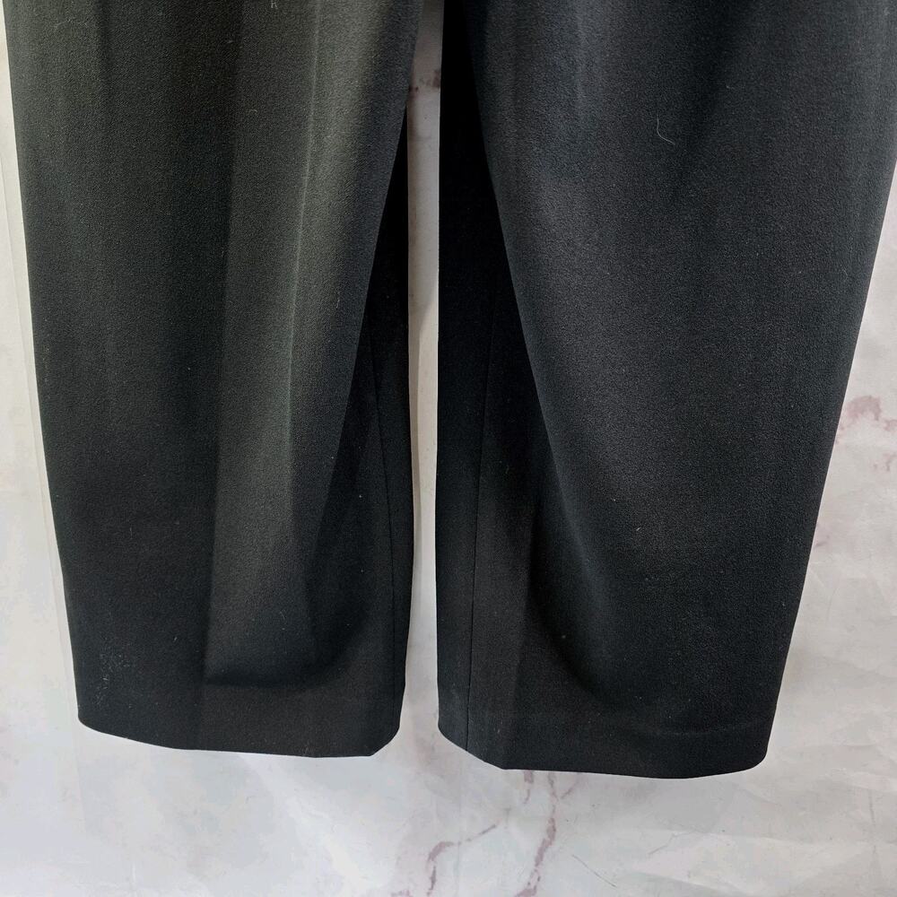Calvin Klein Jumpsuit Womens 12 Black Short Sleeve Pants Suit V Neck Straight - Picture 8 of 11